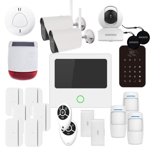 Daewoo AM314 Alarmpaket, Touchscreen-Zentrale, tierfreundlicher Bewegungsmelder, Öffnungsmelder, Vibration, Solarsirene, Überwachungskameras, Rauchmelder, Fernsteuerung Daewoo AM314 Alarmpaket, Touchscreen-Zentrale, tierfreundlicher Bewegungsmelder, Öffnungsmelder, Vibration, Solarsirene, Überwachungskameras, Rauchmelder, Fernsteuerung von Daewoo Security