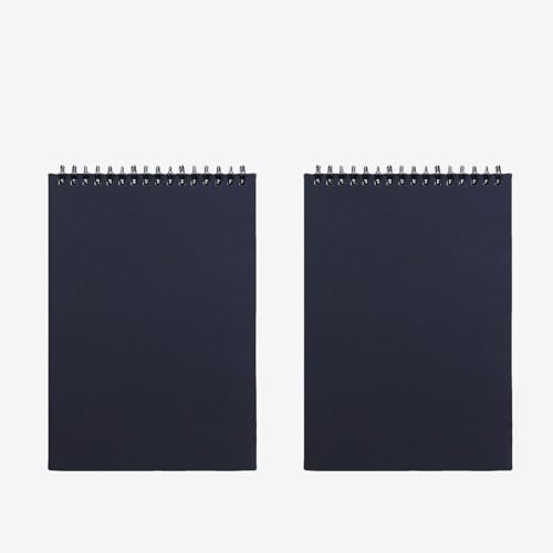 Dafape Kleines Skizzenbuch Skizzenblock, 2er Pack Kunst Skizzenbuch Künstlerisches Zeichnen Malen Schreibpapier für Erwachsene Anfänger Top Spiralbindung (Schwarz) von Dafape