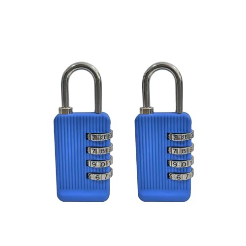 Dafape Kombinationsschließfachschloss, 2er Pack 4-stelliges Vorhängeschloss für Fitness-Außenzaun Tür Gepäck Rucksack Schrank Reise (Blau) von Dafape