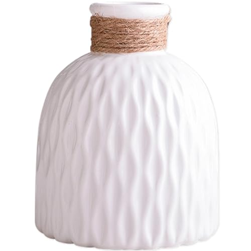 Dafape Vase, Blumen Dekoratives Regal Dekor Plastikvase für Pampasgras Tisch Schreibtisch Zuhause Wohnzimmer Schlafzimmer Hochzeitsfeier Moderner kreativer minimalistischer Boho Bauernhaus (Weiß) von Dafape