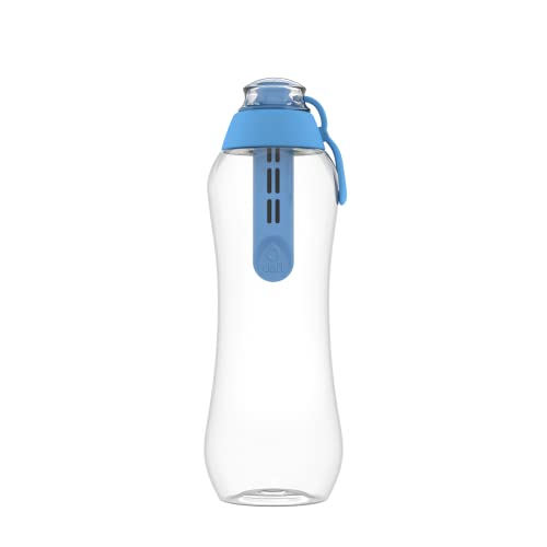 DAFI Trinkflasche mit Filter | 0,5 L | Wasserflasche mit Wasserfilter | BPA-Frei | Sportflasche mit gefiltertes Wasser für Reisen | Filterflasche Outdoor + Aktivkohle Filter Strohhalm | water bottle von DAFI