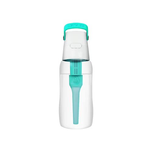 DAFI Filterflasche Solid | Farbe Türkis 0,5 L | Beseitigt den Chlorgeschmack und Geruch, Gebrauch zu Hausebeim Training, im Fitnessstudio, von DAFI