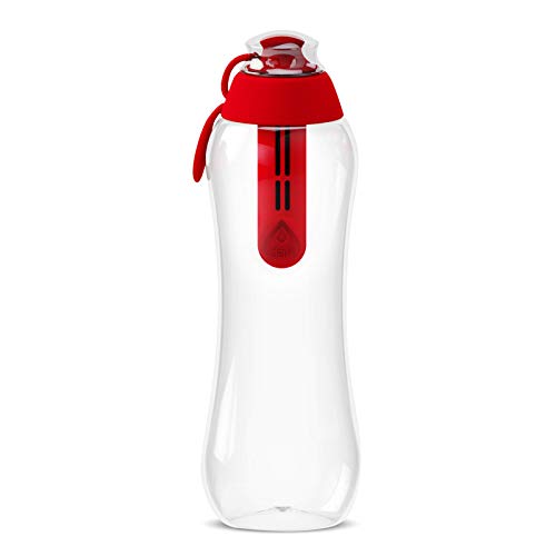 DAFI Trinkflasche mit Filter | 0,7 L | Wasserflasche mit Wasserfilter | BPA-Frei | Sportflasche mit gefiltertes Wasser für Reisen | Filterflasche Outdoor + Aktivkohle Filter Strohhalm | water bottle von DAFI