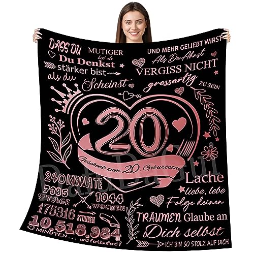 DafuDaGui Geschenke Kuscheldecke zum 20. Geburtstag für Mädchen, Personalisierte Brief Decke an Meine Tochter Super Weiche, Ermutigen Sie Ihre Tochter Geeignet Für Sofa Reisen Bett 140x180cm von DafuDaGui