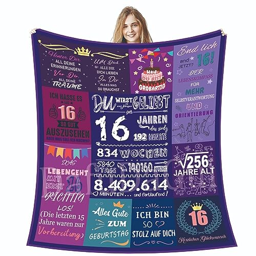 DafuDaGui Kuscheldecke Flauschige Personalisierte Geschenk An unsere Tochter von Eltern, Mutter für Töchter Deutsche Nachricht Briefdecke, Mädchen Geschenke für 16 Jährige Mädchen 150x220cm von DafuDaGui