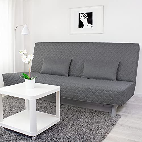 Gesteppter Bezug für Beddinge 3-er Bettsofa Rauten (Dark Gray L06) von Dagra