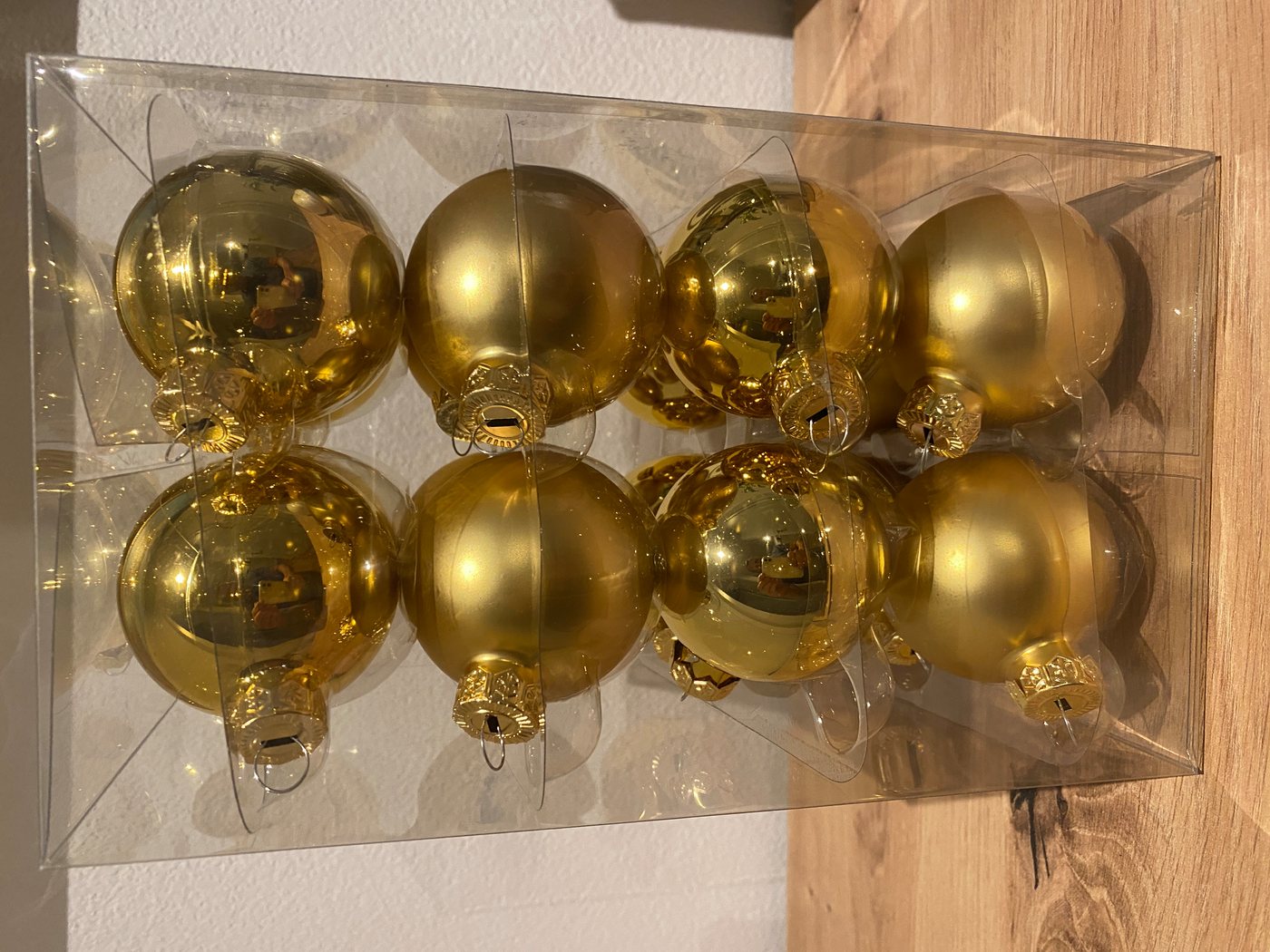 Dahlia Studios Weihnachtsbaumkugel 2er Set: 2 x 16 x GLAS CHRISTBAUMKUGELN 6cm GOLD in Kunststoffbox (16 St) von Dahlia Studios