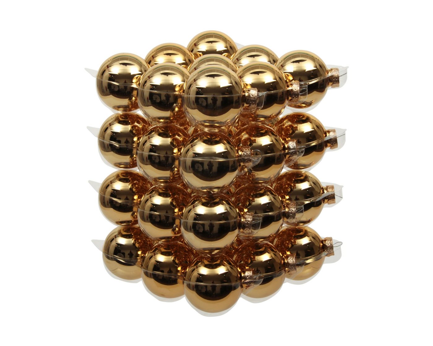 Dahlia Studios Weihnachtsbaumkugel 36 x GLAS CHRISTBAUMKUGELN 6cm GOLD GLANZ + MATT WEIHNACHTSKUGELN DOSE von Dahlia Studios