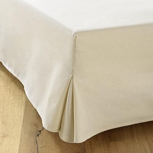 Betthusse 90x190 Naturfarben – Mit 4 Seiten von 30 cm für Lattenrost 90 x 190 cm, mit Füßen – Bezug für Lattenrost 90 x 190 cm, naturfarben – Bettrock 90 x 190 cm, Betthusse 90 x 190 cm von Dahlica