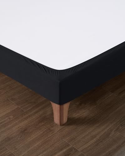 DAHLICA Betthusse 180x200 Schwarz – Weicher und dehnbarer Stoff – Makelloses Erscheinungsbild von Dahlica
