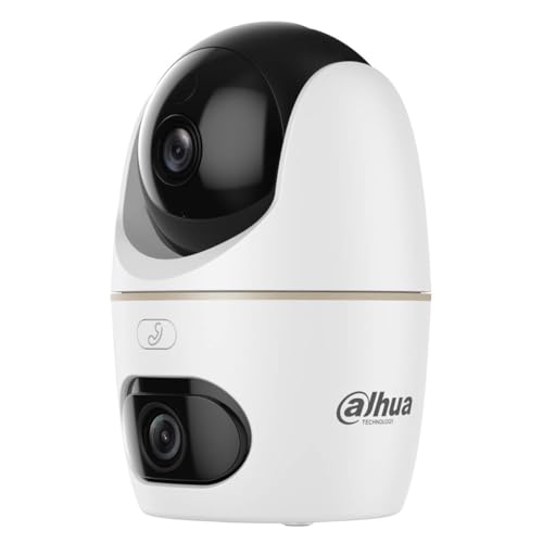 Dahua Hero Dual D1 intelligente 5+5 MP Dualband WLAN Überwachungskamera für Innenbereiche mit Zwei Objektiven, Wi-Fi, Nachtsicht, Zwei-Wege-Audio, Scheinwerfer und Sirene, 1-klick Anruftaste von Dahua