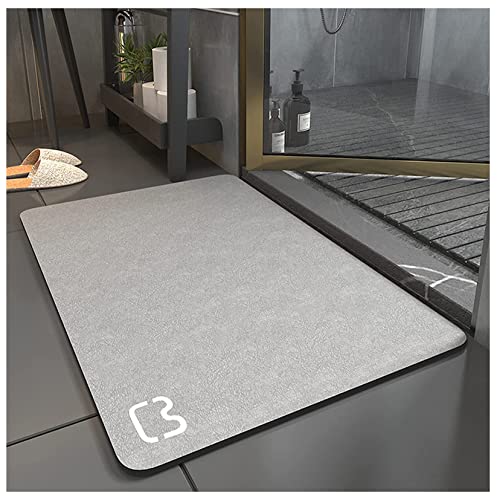 Dai Lufei Badematte Absorbierende, rutschfest Badvorleger Badteppich aus Mikrofaser, Duschmatte rutschfest Schnell Trocknend, Teppich für Wohnraum, Küche und Toilette (grau, 60 * 90) von Dai Lufei