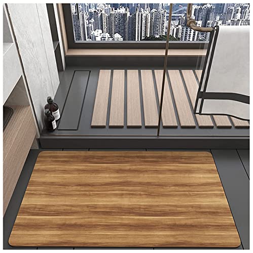 Dai Lufei Badematte Absorbierende, rutschfest Badvorleger Badteppich aus Mikrofaser, Duschmatte rutschfest Schnell Trocknend, Teppich für Wohnraum, Küche und Toilette (Holzmaser, 60 * 90) von Dai Lufei