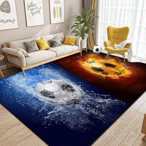 Dai Lufei FußBall Teppich Fußballstadion Eisfeuer Flammen Bedruckt Großflächige Teppich 3D Fussball Sport Fußballplatz Bodenmatte Jugendzimmer Fußballplatz Fußmatten, 100x150cm Dai Lufei FußBall Teppich Fußballstadion Eisfeuer Flammen Bedruckt Großflächige Teppich 3D Fussball Sport Fußballplatz Bodenmatte Jugendzimmer Fußballplatz Fußmatten, 100x150cm von Dai Lufei
