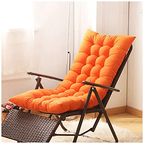 DAIHAN Liegenauflage, Gartenliege Auflage, Deckchair Auflage, Dick Garten Liege Stuhl Polster, Anti-Rutsch Kissen Für Gartenliegen Sonnenliege Liegestuhl,Orange,155x48x8cm von DAIHAN