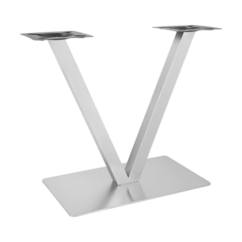 DaiJiubu Cafe Tischbein Tisch Edelstahl Tischfuß Doppeltischbein Tischbeine Design Tischgestell Tischuntergestell SäUlen Stahl Untergestell Rechteckig Bodenplatt TischfußStäNder Tisch Legs TischsäUle von DaiJiubu