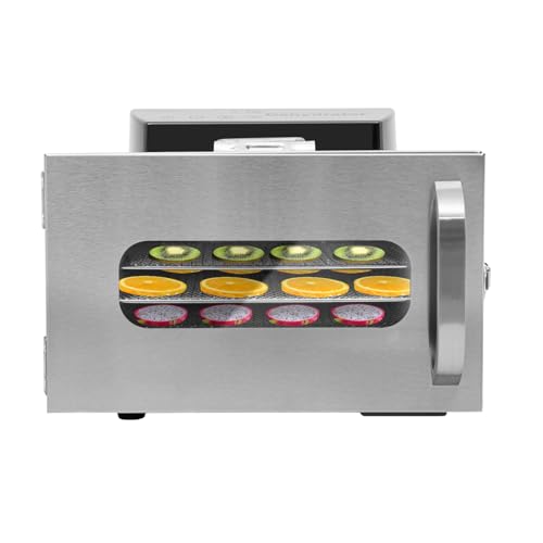 DöRrautomat Edelstahl DöRrapparat Obsttrockner Lcd Timer DöRrgeräT KüChe GemüSe Fleisch Dehydrator Dry GehäUse Ablagegitter Digitaler Thermostat FüR Obst FrüChtetrockner KräUter 6Etagen 400W 220V von DaiJiubu