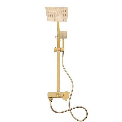 Duscharmatur Dusch Set Regendusche Duschpaneel Mischbatterie GebüRstetes Gold Edelstahl Duschsystem Duschset Mit Handbrause Dusche DuschsäUle Massage Bad Kopfbrause Duschstange Brausegarnitur von DaiJiubu