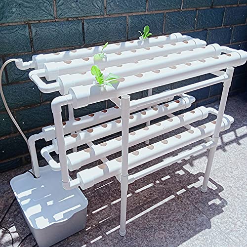 Hydroponische Grow Kit Pflanze Pvc Systeme Set Hydrokultur Plant Vegetable Hydroponic Pflanzen BewäSserung System Garten Garden Tool Growing Hydroponics Hydroponisches Anzuchtsystem 72Hole 2Schichten von DaiJiubu