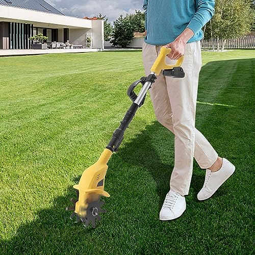 Motorhacke Bodenhacke Gartenhacke Kultivator Elektro GartenfräSe MikrofräSe BodenfräSe Garden Tiller Elektrischer BodenkrüMler Klein Rasenboden Grubbermit Batterie Und LadegeräT Zur Bodenlockerung von DaiJiubu