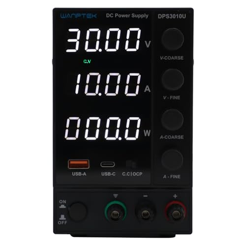 Regelbares DC Labornetzteil Netzteil 30V/60V 5A/10A DC Schaltnetzteil 4Stellige Laborstromversorgung Variable DC-Stromversorgung Einstellbare DC-Stromversorgung USB Connection (30V 10A) von DaiJiubu