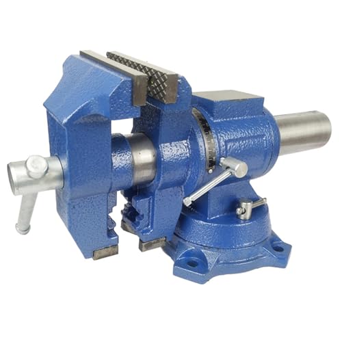 Schraubstock Spannweite Rotation Profi Drehbar Amboss Drehteller Werkbankschraubstock Werkbank Hochwertige Stahlbacken Multifunktionaler Tischschraubstock FüR Mechaniker Und Ingenieure Blau 360° 125Mm von DaiJiubu