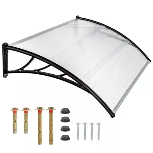TüRvordach HaustüRvordach Pultvordach ÜBerdachung Vordach HaustüR Fenster Regenfest Polycarbonat Geeignet Dach Haus Eingang TüR Transparent Balkone EingangsüBerdachung FüR TüRen (150 x 90CM) von DaiJiubu