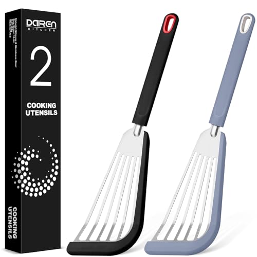 Silikon-Fischspatel, Pfannenwender Mit Schlitzen für Antihaftbeschichtetes Kochgeschirr, Hitzebeständig, Flexibel, Edelstahl, Küchenspatel, Flipper für Fisch, Ei Silikon-Fischspatel, Pfannenwender Mit Schlitzen für Antihaftbeschichtetes Kochgeschirr, Hitzebeständig, Flexibel, Edelstahl, Küchenspatel, Flipper für Fisch, Ei von DaiRen Kitchen