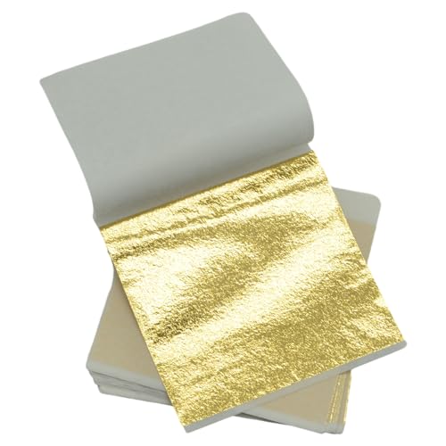 Blattgold，Blattgold Imitation, für Kunst & Handwerk, DIY-Projekte, Notizbuch & Geschenk - Metallischer Schimmer, Glatte Textur， 8 x 8,5cm，(Gold) von DaiUni