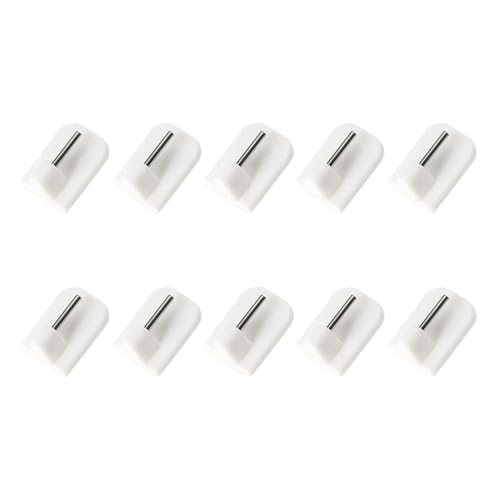 DaiUni Selbstklebender Haken Kunststoff-klebriger Endhaken, Gardinenstange Vorhang Haken, Gardinenhalter Fenster,ohne Bohren, Dekohaken (Weiß), 10 pcs. von DaiUni