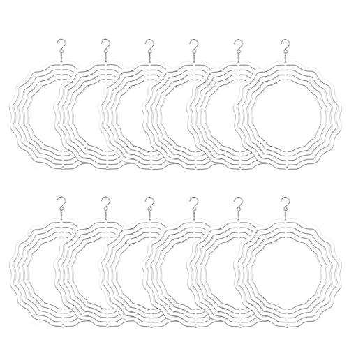 Daijianbin 12Er-Pack 8-Sublimations-Rohlinge, Doppelseitige 3D-Sublimationswindbetriebene Kinetische Skulptur für Den Garten Im Garten von Daijianbin