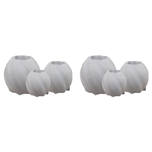 Daijianbin 6-Teilige Geometrische Stumpenkerzenform, 3D-Silikonkerzenformen, Gedrehte Silikonformen mit UnregelmäßIgen Wellen für Kerzen von Daijianbin