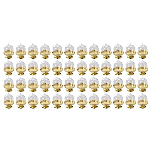 Daijianbin Goldener Mini Kuchen Ständer - Mini Kuchen Form mit Ständer und Kuppel Abdeckung, 48 Einzel Becher Kuchen Ständer Mini Dessert Pfanne von Daijianbin