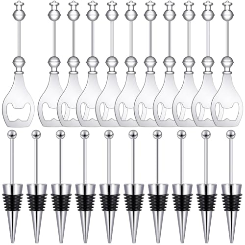 Daijianbin WeinverschlüSse mit Perlen, BieröFfner-Set mit 10 Dekorativen WeinflaschenverschlüSsen mit Perlen, 10 Wiederverwendbare FlaschenöFfner Aus Legierung Daijianbin WeinverschlüSse mit Perlen, BieröFfner-Set mit 10 Dekorativen WeinflaschenverschlüSsen mit Perlen, 10 Wiederverwendbare FlaschenöFfner Aus Legierung von Daijianbin