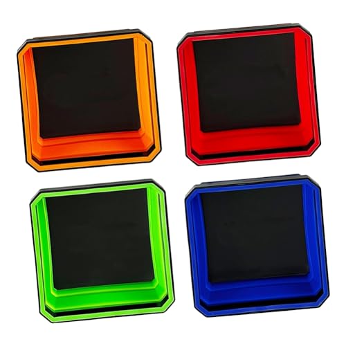 Daijianbin Zusammenklappbares Magnetisches Teile-Werkzeugschalen-Set, 4er-Pack Zusammenklappbare Quadratische 4,5-Silikonschalen mit Doppelseitigem Magnetboden von Daijianbin
