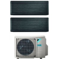 Bluevolution Dual Split Inverter Klimagerät Serie stylish real blackwood 12+18 mit 2MXM50A R-32 Wi-Fi Integriert 12000+18000 Holz Farbe Schwarz von Daikin