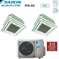 Bluevolution Inverter-Dual-Split-Kassetten-Klimagerät ffa-a 9+12 mit 2MXM50A R-32 Wi-Fi Optional Mit weißem Grill Inklusive 9000+12000 Italienische von Daikin