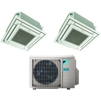 Bluevolution Inverter-Dual-Split-Kassetten-Klimagerät ffa-a 9+9 mit 2MXM50A R-32 Wi-Fi Optional Mit weißem Grill Inklusive 9000+9000 Italienische von Daikin