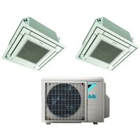 Bluevolution Inverter-Dual-Split-Kassetten-Klimagerät ffa-a 9+9 mit 2MXM50A R-32 Wi-Fi Optional Mit weißem Grill Inklusive 9000+9000 Italienische von Daikin