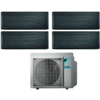 Daikin Bluevolution Quadri Split Inverter Klimagerät Serie STYLISH REAL BLACKWOOD 7+7+12+12 mit 4MXM68N R-32 Wi-Fi Integrated 7000+7000+12000 Holz von Daikin