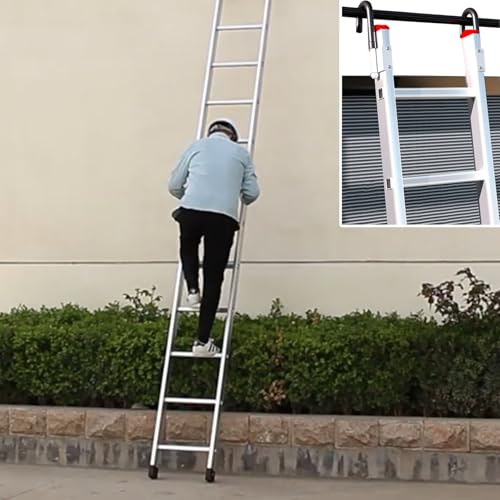 Dachbodentreppe Aluminium-Hakenleiter für Dachboden, 5-stufige / 7-stufige Campingtreppenleitern, Mehrzwecktreppe für Dachboden Lager Werkstatt(5 Step L-1.5m (4.9ft)) von Dailify