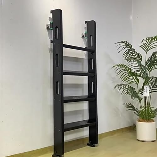 Dachbodentreppe Ausziehbare Loftleiter mit Schiene, Bequemer Zugang zum Dachboden/Wohnmobil, Rutschfeste Holzleiter für Etagenbetten im Studentenwohnheim(Black,5 Steps L-5.1ft/1.56m) von Dailify