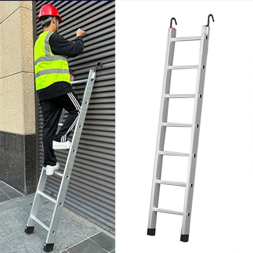 Dachbodentreppe Garagen-Dachbodenleiter mit Rutschfesten Füßen und Stabilem Haken, Dachboden- / Brunnen-Aufstiegstreppe, Sicherheitsfenster-Notausgangsleiter(7 Step L-2m (6.6ft)) von Dailify