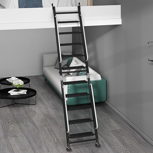 Dachbodentreppe Klappbare Etagenbettleitern für zu Hause, Sicherheitsleitern aus Metall für Lofts/Wohnmobile, 8/9 / 10/11 / 12 Stufen Tragbare Bodentreppen(8 Steps L-2.57m/8.4ft) von Dailify