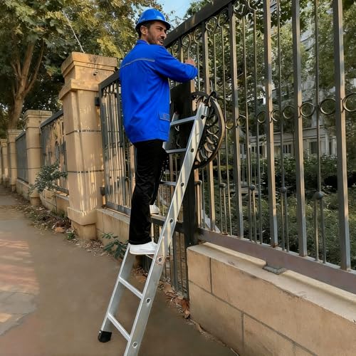 Dachbodentreppe Metallleitern für Arbeiten im Haushalt und im Freien, Sicherheits-Dachbodentreppe mit Rutschfesten Trittflächen, Dachbodentreppe/Notausstiegstreppe(7 Step L-2m (6.6ft)) von Dailify