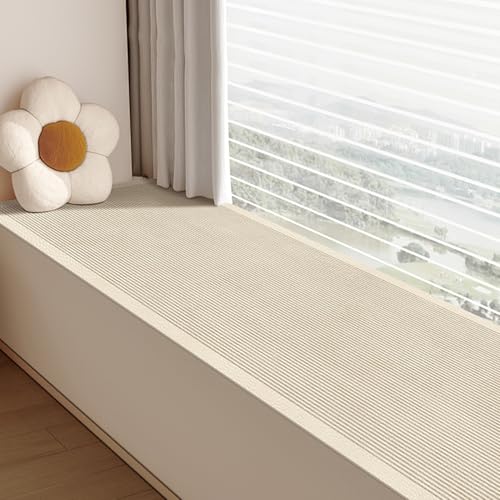 Dailify Fensterbank Matte Rutschfestes Erkerfensterkissen, Verbreiternde Fensterbankmatte für Schlafzimmer/Büro, Helle Ledermatte für die Fensterarbeitsplatte(E,250x60cm (98.4x23.6in)) von Dailify