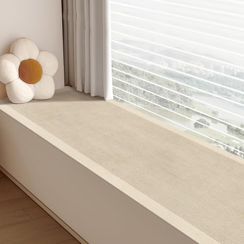 Dailify Fensterbank Matte Rutschfestes Erkerfensterkissen, Verbreiternde Fensterbankmatte für Schlafzimmer/Büro, Helle Ledermatte für die Fensterarbeitsplatte(F,140x60cm (55.1x23.6in)) von Dailify