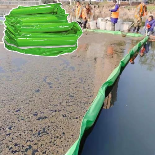 Dailify Ölsperre Aufblasbare Ölsperre für die Flussoberfläche, Grünes PVC-Ölkontrollsystem für die Bilge von Yachthäfen, Ölanlage/Pier Hochwasserschutzzaun(L 20m (65.6ft),H 45cm (17 3/4")) von Dailify