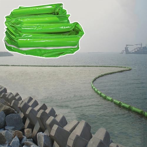 Dailify Ölsperre Ozean PVC Wasser- und Ölsperren, Schwimmende Industrieölzäune für Flüsse Docks Seen, Draußen Schwimmende Hochwasserschutzsäcke(Green,H 90 cm (35.4 in)) von Dailify