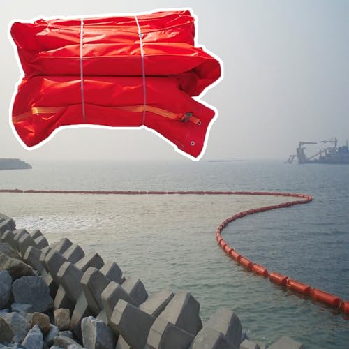 Dailify Ölsperre Ozean PVC Wasser- und Ölsperren, Schwimmende Industrieölzäune für Flüsse Docks Seen, Draußen Schwimmende Hochwasserschutzsäcke(Orange,H 35 cm (13.8 in)) von Dailify